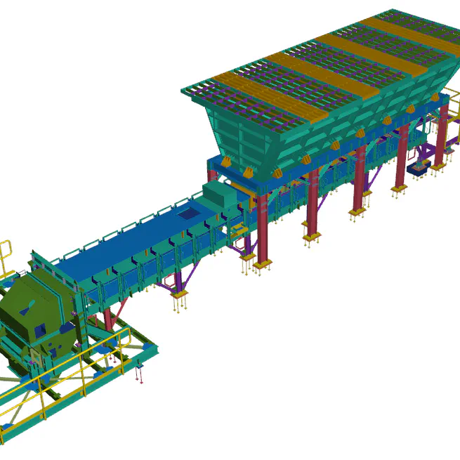 Design of a 350 TPH Copper Concentrate Feeding Conveyor Belt with Automated Hydraulic Tensioning System and Receiving Hopper