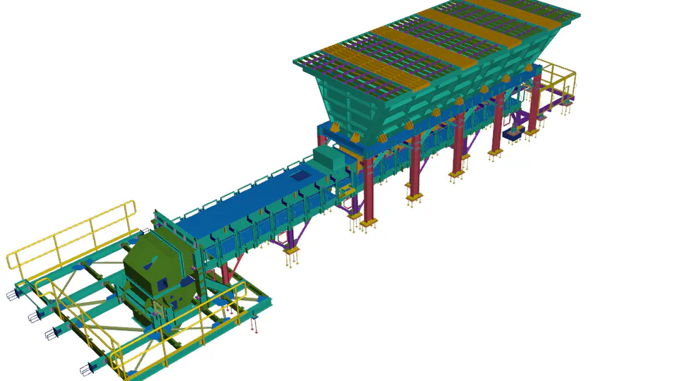 Design of a 350 TPH Copper Concentrate Feeding Conveyor Belt with Automated Hydraulic Tensioning System and Receiving Hopper
